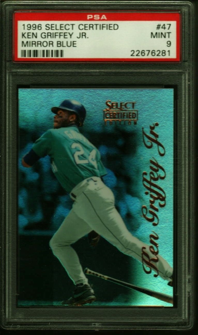 KEN GRIFFEY JR 1500 PSA 9 MARINERS MIRROR BLUE SP 1996 SELECT CERTIFIED 47 MINT