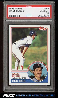 1983 Topps Wade Boggs ROOKIE RC 498 PSA 10 GEM MINT PWCC