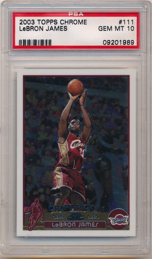 LEBRON JAMES 200304 TOPPS CHROME 111 RC ROOKIE CAVALIERS SP PSA 10 GEM MINT