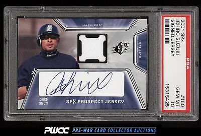 2001 SPx Signed Jersey Ichiro Suzuki ROOKIE AUTO PATCH 150 PSA 10 GEM MT PWCC