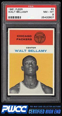 1961 Fleer Basketball Walt Bellamy ROOKIE RC 4 PSA 8 NMMT PWCCHE