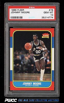 1986 Fleer Basketball SETBREAK Johnny Moore 76 PSA 10 GEM MINT PWCC