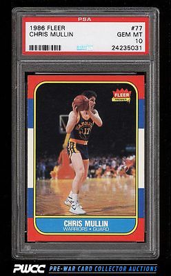 1986 Fleer Basketball SETBREAK Chris Mullin ROOKIE RC 77 PSA 10 GEM MINT PWCC