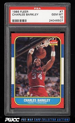 1986 Fleer Basketball Charles Barkley ROOKIE RC 7 PSA 10 GEM MINT PWCC