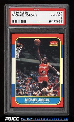 1986 Fleer Basketball Michael Jordan ROOKIE RC 57 PSA 8 NMMT PWCC