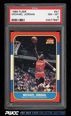 1986 Fleer Basketball Michael Jordan ROOKIE RC 57 PSA 8 NMMT PWCC