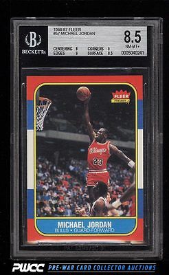 1986 Fleer Basketball Michael Jordan ROOKIE RC 57 BGS 85 NMMT PWCC
