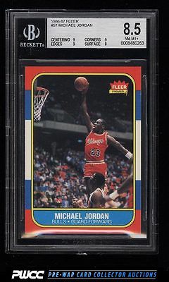 1986 Fleer Basketball Michael Jordan ROOKIE RC 57 BGS 85 NMMT PWCC