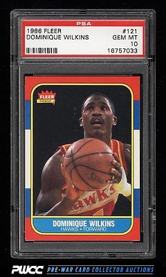 1986 Fleer Basketball Dominique Wilkins ROOKIE RC 121 PSA 10 GEM MINT PWCC