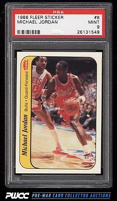 1986 Fleer Sticker Michael Jordan ROOKIE RC 8 PSA 9 MINT PWCC