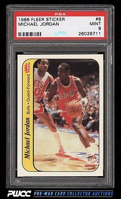 1986 Fleer Sticker Michael Jordan ROOKIE RC 8 PSA 9 MINT PWCC