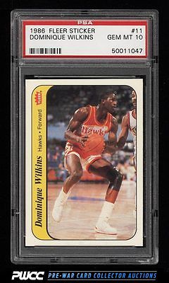 1986 Fleer Sticker Dominique Wilkins ROOKIE RC 11 PSA 10 GEM MINT PWCC