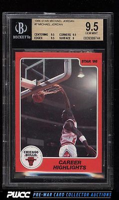 1986 Star MJ Michael Jordan ROOKIE RC 7 BGS 95 GEM MINT PWCC