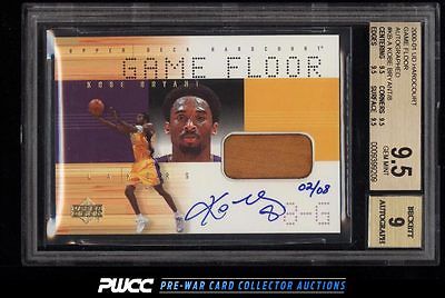 2000 UD Hardcourt Game Floor Kobe Bryant AUTO PATCH 08 BGS 95 GEM MINT PWCC