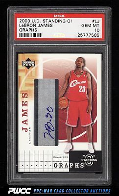 2003 UD Standing O Graphs LeBron James ROOKIE RC AUTO PSA 10 GEM MINT PWCC