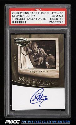 2009 Press Pass Fusion Timeless Gold Stephen Curry ROOKIE AUTO 85 PSA 10 PWCC