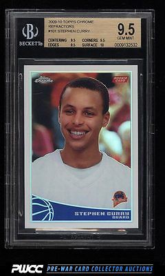 2009 Topps Chrome Refractor Stephen Curry ROOKIE RC 500 101 BGS 95 PWCC
