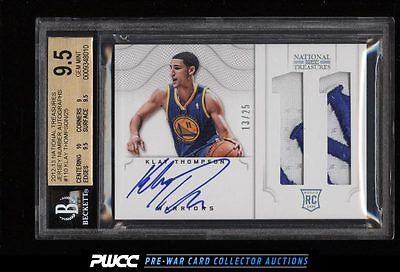 2012 National Treasures Number Klay Thompson RC AUTO PATCH 25 BGS 95 PWCC