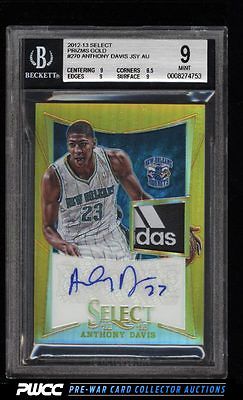 2012 Select Prizms Gold Anthony Davis ROOKIE AUTO PATCH 10 270 BGS 9 MT PWCC