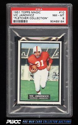 1951 Topps Magic Football Vic Janowicz UNRUBBED ROOKIE RC 10 PSA 8 NMMT PWCC