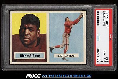 1957 Topps Football Dick Lane ROOKIE RC 85 PSA 8 NMMT PWCC