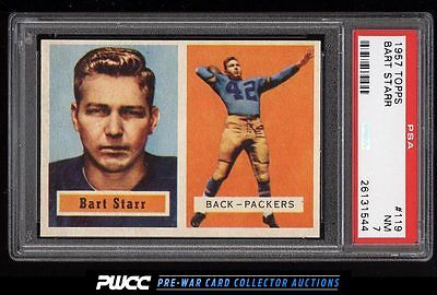 1957 Topps Football Bart Starr ROOKIE RC 119 PSA 7 NRMT PWCC