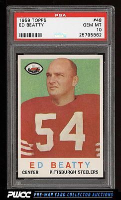 1959 Topps Football Ed Beatty 48 PSA 10 GEM MINT PWCC