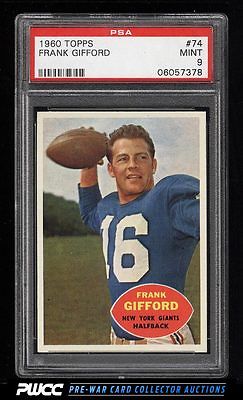 1960 Topps Football Frank Gifford 74 PSA 9 MINT PWCC