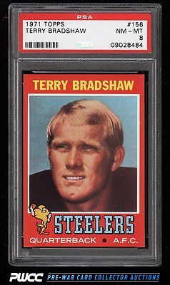 1971 Topps Football Terry Bradshaw ROOKIE RC 156 PSA 8 NMMT PWCC