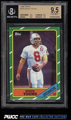 1986 Topps Football Steve Young ROOKIE RC 374 BGS 95 GEM MINT PWCC