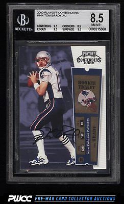 2000 Playoff Contenders Tom Brady ROOKIE RC AUTO 144 BGS 85 NMMT PWCC