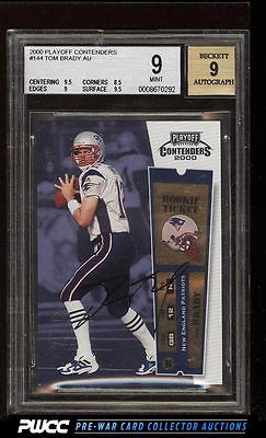 2000 Playoff Contenders Tom Brady ROOKIE RC AUTO 144 BGS 9 MINT PWCC