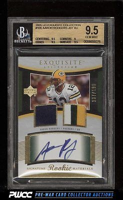 2005 Exquisite Collection Aaron Rodgers ROOKIE RC PATCH 199 106 BGS 95 PWCC