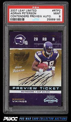 2007 Leaf Limited Contenders Preview Adrian Peterson RC AUTO 25 PSA 9 MT PWCC