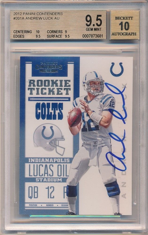 ANDREW LUCK 2012 PANINI CONTENDERS RC ROOKIE AUTOGRAPH SP AUTO BGS 95 GEM 10