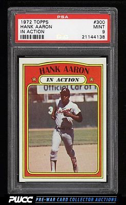 1972 Topps SETBREAK Hank Aaron IN ACTION 300 PSA 9 MINT PWCC