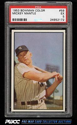 1953 Bowman Color Mickey Mantle 59 PSA 5 EX PWCC