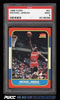 1986 Fleer Basketball Michael Jordan ROOKIE RC 57 PSA 9 MINT PWCC