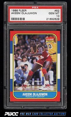 1986 Fleer Basketball Hakeem Olajuwon ROOKIE RC 82 PSA 10 GEM MINT PWCC