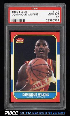 1986 Fleer Basketball Dominique Wilkins ROOKIE RC 121 PSA 10 GEM MINT PWCC