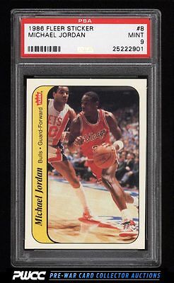 1986 Fleer Sticker Michael Jordan ROOKIE RC 8 PSA 9 MINT PWCC