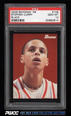 2009 Bowman 48 Black Stephen Curry ROOKIE RC 48 106 PSA 10 GEM MINT PWCC