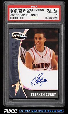 2009 Press Pass Fusion Onyx Stephen Curry ROOKIE AUTO 25 PSA 10 GEM MINT PWCC