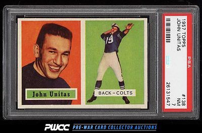 1957 Topps Football Johnny Unitas ROOKIE RC 138 PSA 7 NRMT PWCC