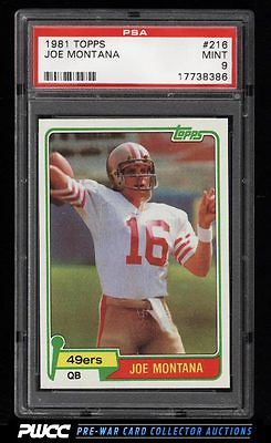 1981 Topps Football Joe Montana ROOKIE RC 216 PSA 9 MINT PWCC