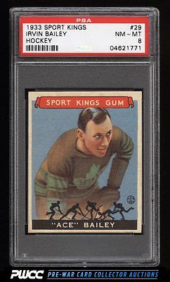 1933 Goudey Sport Kings SETBREAK Irvin Ace Bailey HOCKEY 29 PSA 8 NMMT PWCC