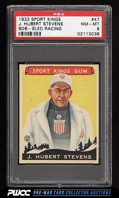 1933 Goudey Sport Kings SETBREAK Hubert Stevens BOBSLED RACING 47 PSA 8 PWCC