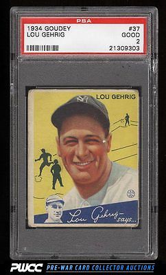 1934 Goudey Lou Gehrig 37 PSA 2 GD PWCC