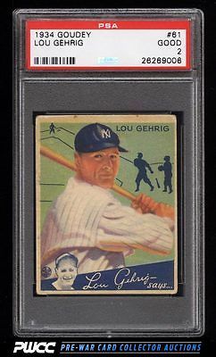 1934 Goudey Lou Gehrig 61 PSA 2 GD PWCC