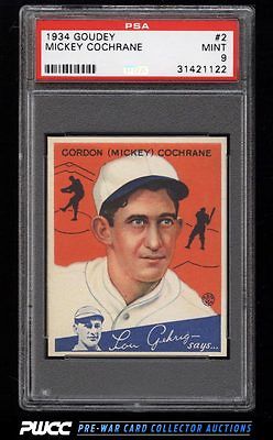 1934 Goudey SETBREAK Mickey Cochrane 2 PSA 9 MINT PWCC